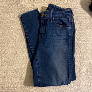 Mother The Looker Ankle Fray Jeans color-the buck stops here